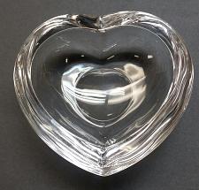 Buy Signed Orrefors glass heart shape dish crystal