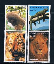 Buy Saint Thomas and Prince Is 1237-40 Unused set Greenpeace Animals CV 15.00 (S0673