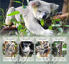 Buy St Thomas and Principe 2014 CTO Sheet Koala Bear animal 4 values (TS0010)