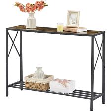 Buy Tajsoon Console Table 2-Tier Industrial entryway Table 41.8”L Narrow Sofa Tab...