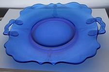 Buy L.E Smith Glass blue double shield bred tray