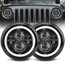 Buy ZIMABLUE 7 inch led Headlight Round 2pc Projector 7 inch Halo led Headlight H...