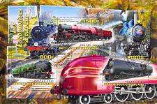 Buy Gabon 2022 Sheet Locomotives trains 5 values (TS0164)