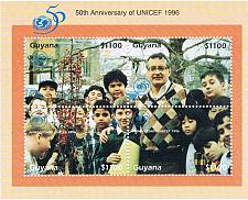 Buy Guyana 3027 Sheet of 4 UNICEF Unused Cat Val $70.00 (ML0269)+