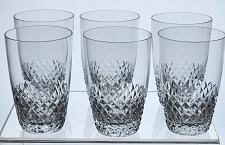 Buy 6 piece Cross cut pattern Hand cut Crystal juice glass