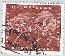 Buy Germany 813 Used Wrestling Greek vase paintings Olympic rings 1960 (BP84112)