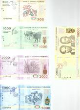 Buy Burundi 5 PCS Set: 500 to 10000 Francs (2018/21) - p50b,p51b,p52b,p53b,p54b UNC