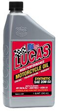 Buy Lucas Oil 10702 High Performance Synthetic SAE 20W-50 Motorcycle Oil - 1 Quar...