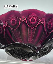 Buy L.E Smith Glass Amethyst ruffled edge Quintec bowl