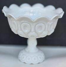 Buy L.E SMITH milk glass Moon and star open footed dish