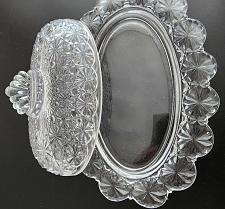 Buy L.E. SMITH glass oval butter dish buttons and bows