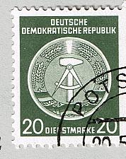 Buy Germany DDR O1 Used Official 5pf green 1954 (BP87342)