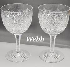 Buy Cut glass Sherry wellington signed WEBB England Pair