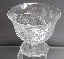 Buy Cut Glass footed small bowl Antique Floral WHEEL CUT Strawberry