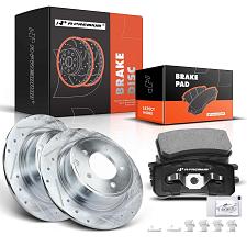 Buy APremium 11.89in 302mm Rear Drilled Slotted Disc Brake Rotors + Ceramic Pads