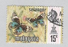 Buy Malaysia Selangor 133 Butterflies Used 2 (BP96914)