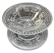Buy Etched glass Mayonnaise bowl and under plate