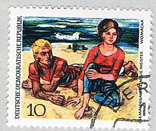Buy Germany DDR 1032 Used Young Couple on the Beach 1968 (BP80527)