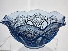 Buy L E Smith Glass blue scoloped edge bowl