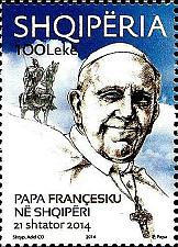 Buy Albania Stamps 2014. Vatican Pope Francis Visit. Set MNH