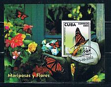 Buy Cuba 4337 Souvenir sheet Used Butterfly Cat Val 1.50 (C0023)