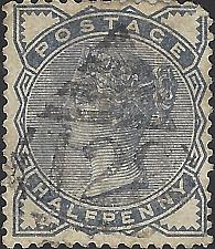 Buy Great Britain Scott #98 1/2p 1884 Queen Victoria Stamp CV 11.75