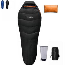 Buy SYWSKW Down Sleeping Bag with Pillow for Backpacking,15℉ 5℉ 0℉ Wide Down Slee...
