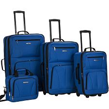 Buy Rockland Journey Softside Upright Luggage, Blue, 4-Piece (14/19/24/28)