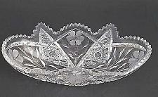 Buy American Brilliant Period Cut Glass oblong bowl, Antique
