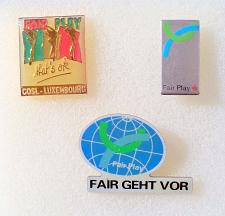 Buy Fair Play. Lot of 3 Soccer Pin. Luxembourg, Germany, etc.