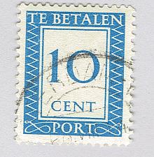 Buy Netherlands Numeral 10 blue Used (BP92316)