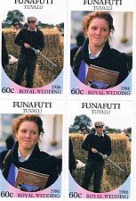 Buy Tuvalu Funafuti 59a-b Pair Unused Blk 4 Royal Wedding 1986 Cat Val 2.50 (T0017)