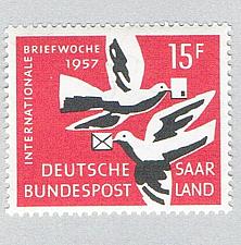 Buy Germany DDR 288 MNH Two doves with envelopes 1957 CV 1.30 (BP82116)