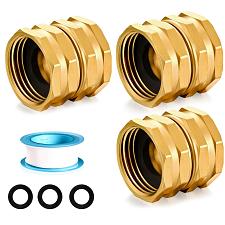 Buy SIGURANTA Garden Hose Adapter 3/4" GHT Double Female Connectors Brass Repair ...