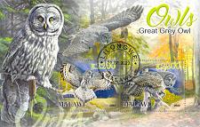 Buy Malawi 2022 Sheet Great Grey Owl wildlife bird 2 values (TS0178)