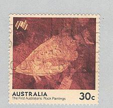 Buy Australia Used Rock paintings fish brown 30 (BP90510)