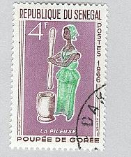 Buy Senegal 264 Woman Pounding Grain Used 3 (BP95411)