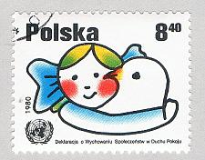 Buy Poland 2423 Used Girl and Dove 1980 (BP47007)