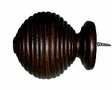 Buy Classic Home Wood Finial bed post window rod pole end curtain reeded black silk Buy Classic Home Wood Finial bed post window rod pole end curtain reeded black silk