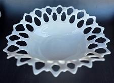 Buy Westmoreland open lace doric edge milk Glass banana fruit bowl
