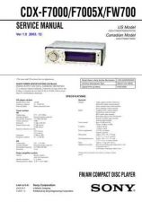 Buy Sony CDX-F7000 Service Manual by download Mauritron #238575