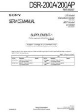 Buy Sony DSR300-30-1 Service Manual by download Mauritron #240411