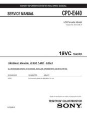 Buy Sony CPD-E400E400EE400P Service Manual by download Mauritron #239299