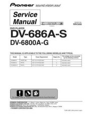 Buy Pioneer dv-686a-s-1 Service Manual by download Mauritron #234328