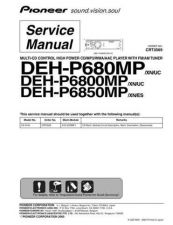 Buy Pioneer deh-p6800mp-10 Technical Manual by download Mauritron #232417