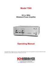 Buy Krohn Hite 7500 User Guide by download #334705