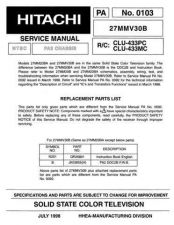 Buy Hitachi PA2 CHASSIS Service Manual by download Mauritron #285431