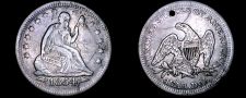 Buy 1854-P Seated Liberty Silver Quarter - Arrows - Hole Marked