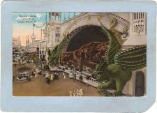 Buy New York Coney Island Amusement Park Postcard Luna Park Dragon's Gorge top~428