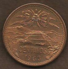 Buy Mexico 20 Centavos 1963 Bronze Coin 2